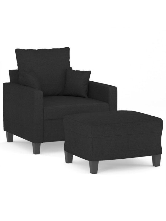 Křeslo s podnožkou černé 60 cm textil