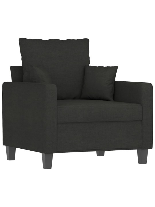 Křeslo s podnožkou černé 60 cm textil