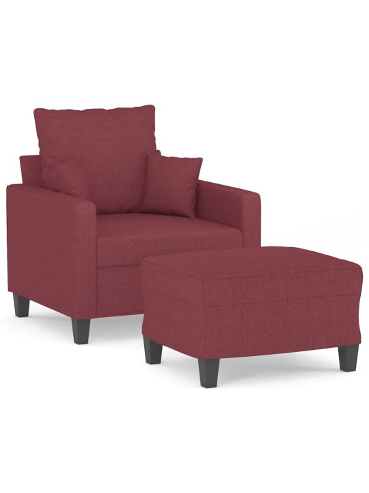 Křeslo s podnožkou vínové 60 cm textil