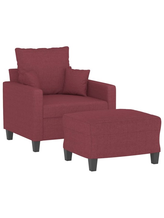 Křeslo s podnožkou vínové 60 cm textil