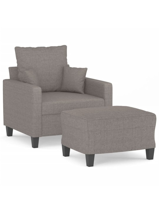 Křeslo s podnožkou taupe 60 cm textil