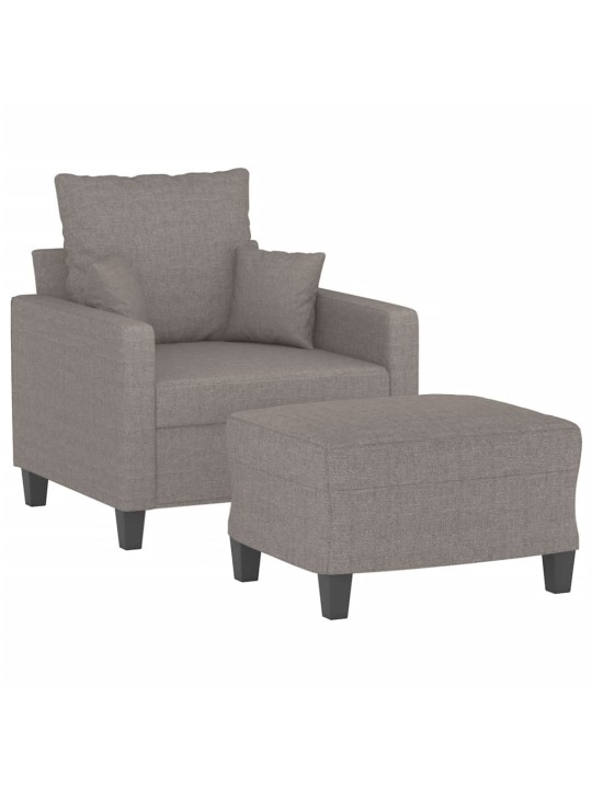 Křeslo s podnožkou taupe 60 cm textil