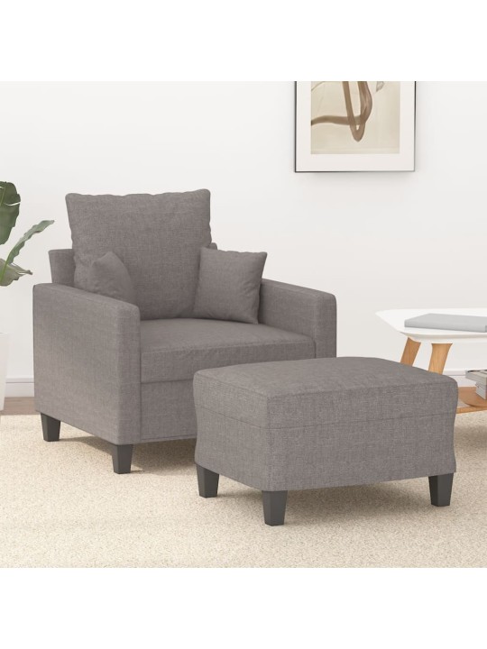 Křeslo s podnožkou taupe 60 cm textil