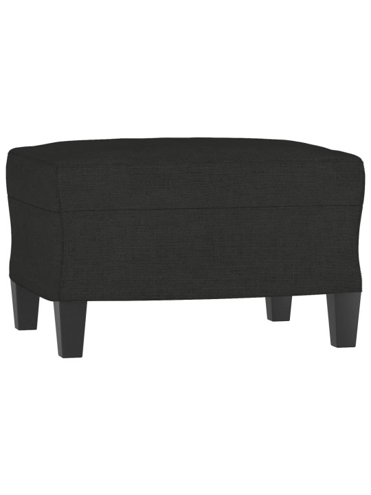 3místná pohovka s podnožkou černá 180 cm textil