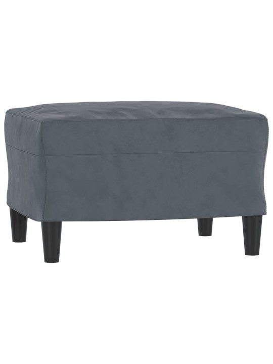 Křeslo s podnožkou tmavě šedé 60 cm samet