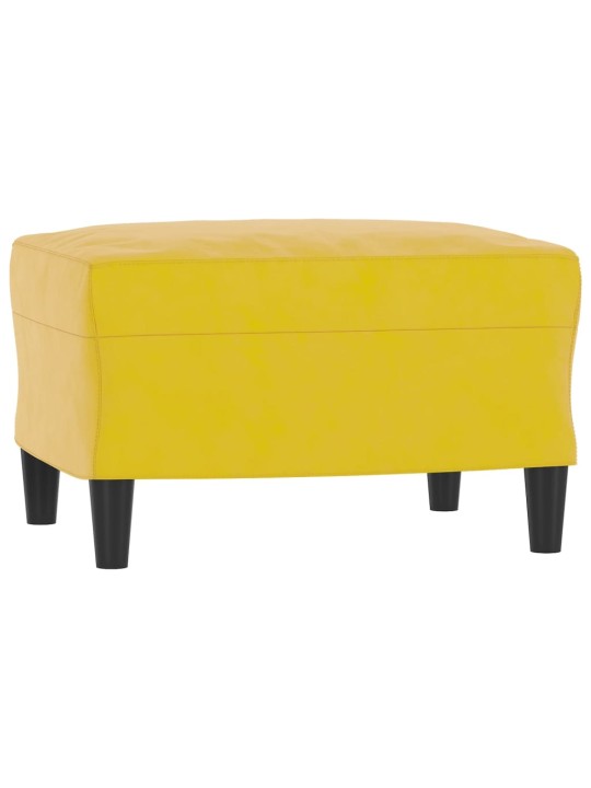 Křeslo s podnožkou žluté 60 cm samet