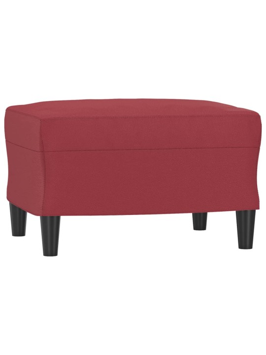 Křeslo s podnožkou vínové 60 cm umělá kůže