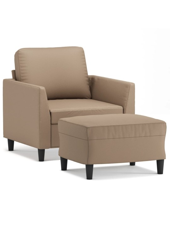 Křeslo s podnožkou cappuccino 60 cm umělá kůže
