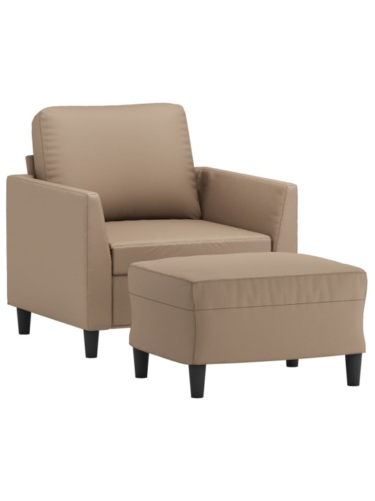 Křeslo s podnožkou cappuccino 60 cm umělá kůže