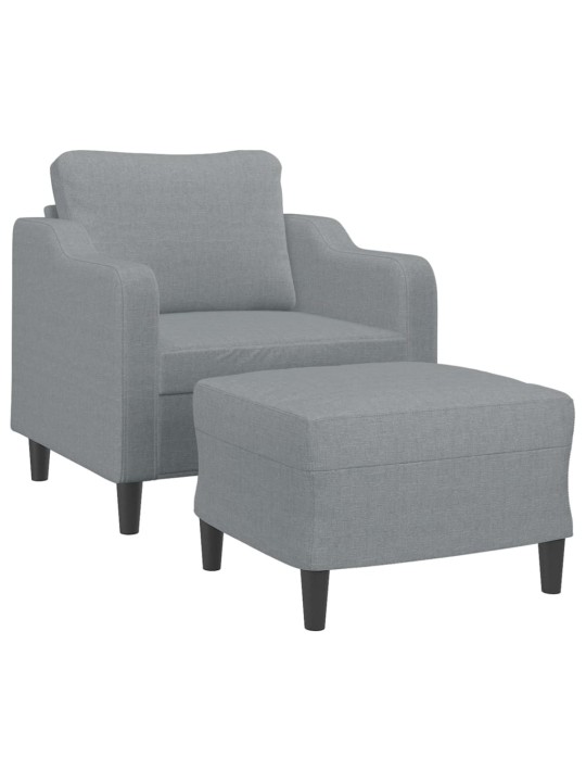 Křeslo s podnožkou světle šedé 60 cm textil