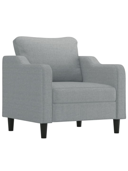 Křeslo s podnožkou světle šedé 60 cm textil