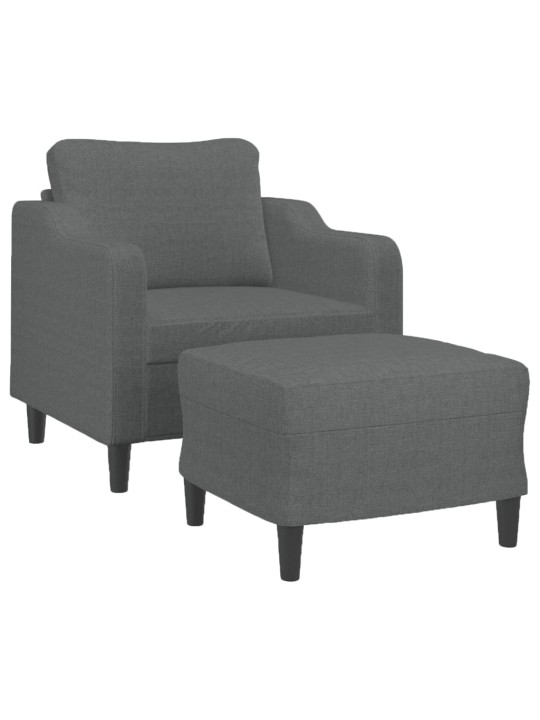 Křeslo s podnožkou tmavě šedé 60 cm textil