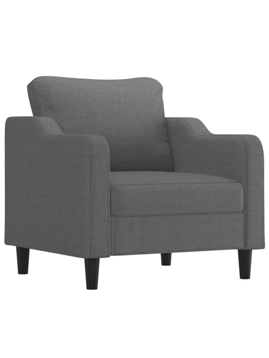 Křeslo s podnožkou tmavě šedé 60 cm textil