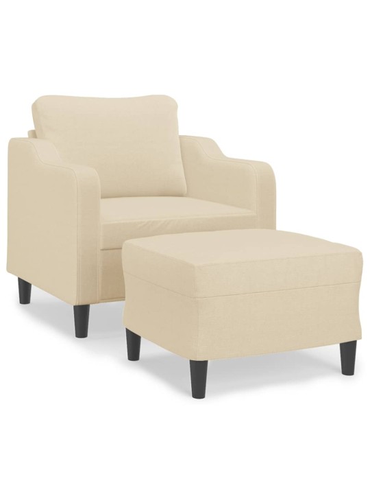 Křeslo s podnožkou krémové 60 cm textil