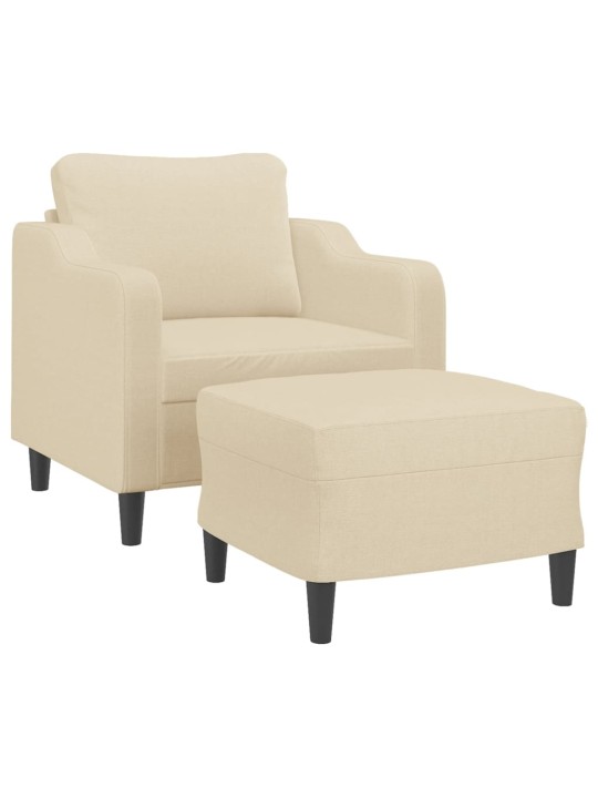 Křeslo s podnožkou krémové 60 cm textil