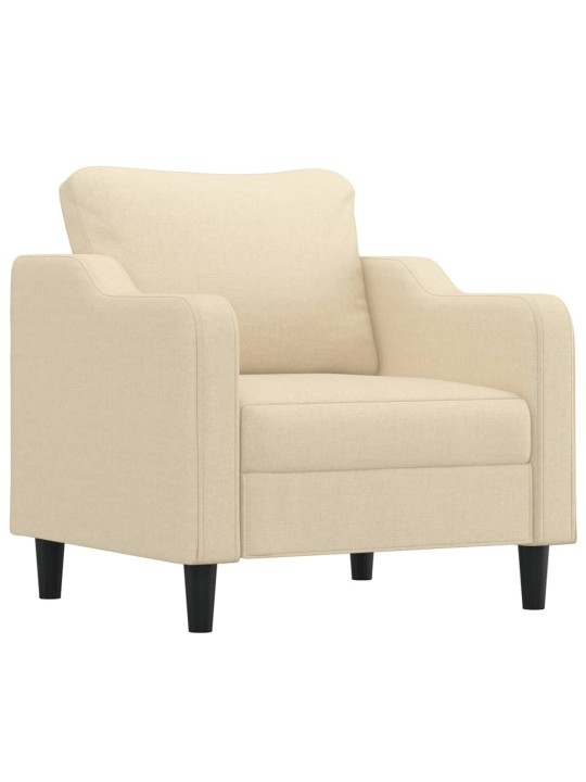 Křeslo s podnožkou krémové 60 cm textil