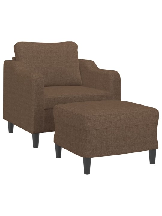 Křeslo s podnožkou hnědé 60 cm textil