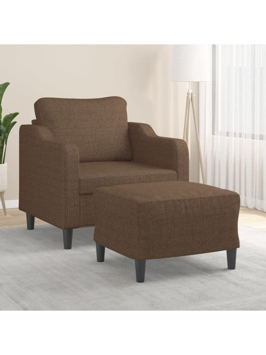 Křeslo s podnožkou hnědé 60 cm textil