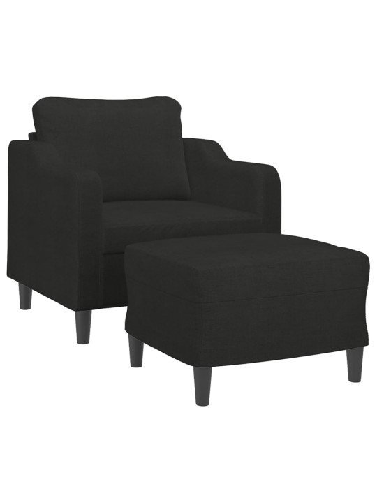 Křeslo s podnožkou černé 60 cm textil