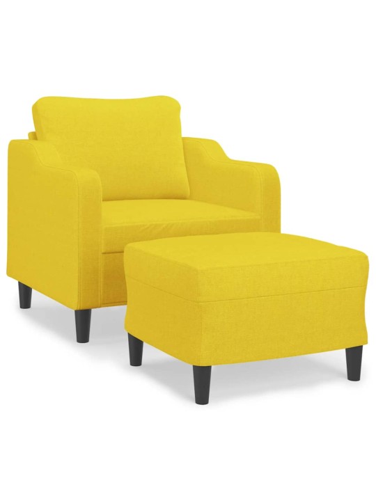 Křeslo s podnožkou světle žluté 60 cm textil