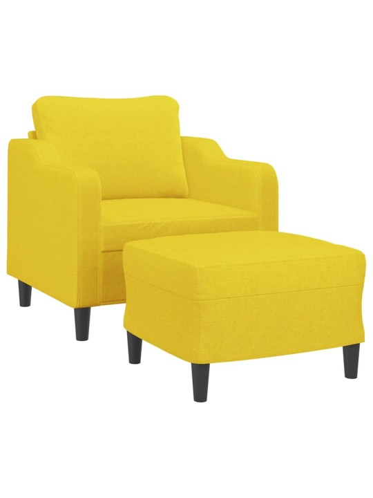 Křeslo s podnožkou světle žluté 60 cm textil