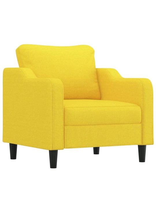 Křeslo s podnožkou světle žluté 60 cm textil