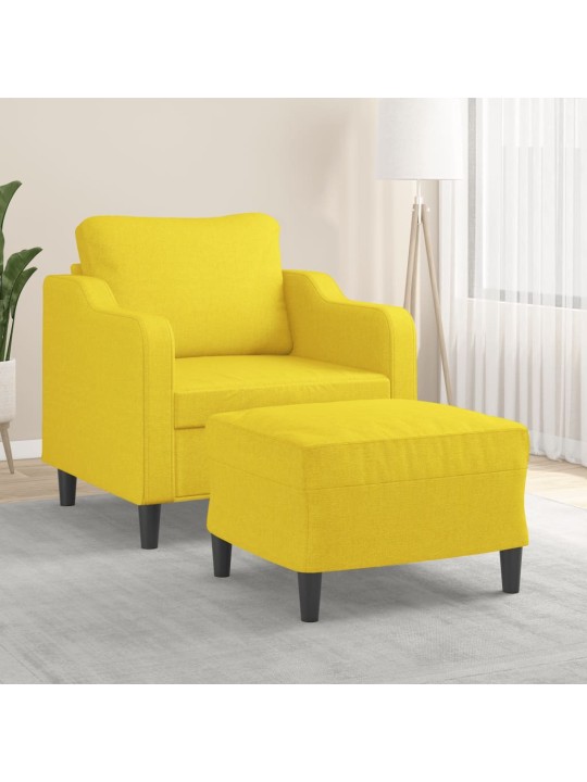 Křeslo s podnožkou světle žluté 60 cm textil