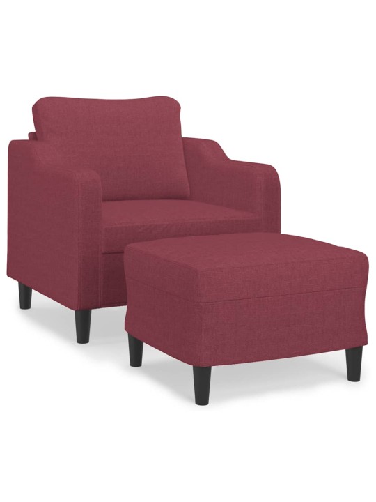 Křeslo s podnožkou vínové 60 cm textil