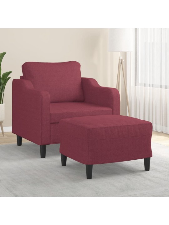 Křeslo s podnožkou vínové 60 cm textil