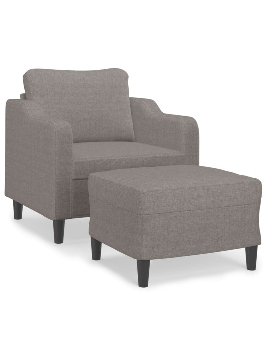 Křeslo s podnožkou taupe 60 cm textil