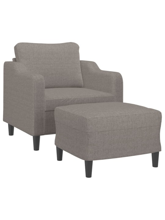 Křeslo s podnožkou taupe 60 cm textil