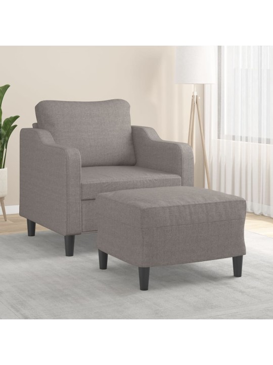 Křeslo s podnožkou taupe 60 cm textil