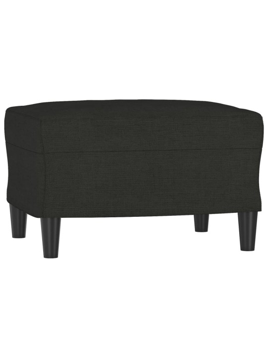 3místná pohovka s podnožkou černá 180 cm textil