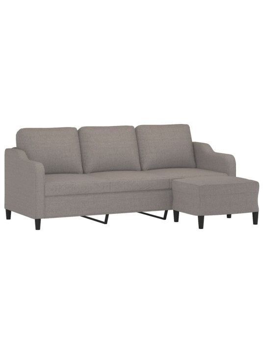 3místná pohovka s podnožkou taupe 180 cm textil