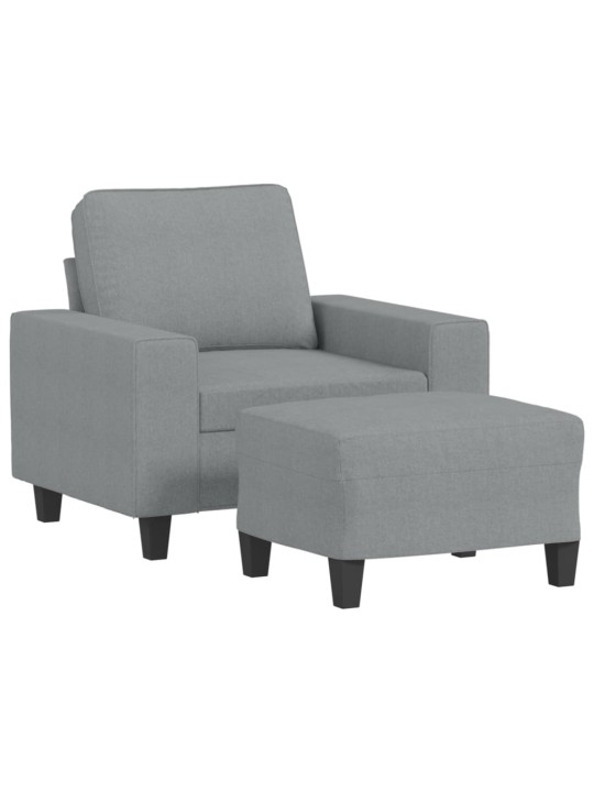 Křeslo s podnožkou světle šedé 60 cm textil
