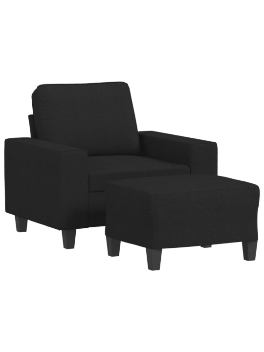 Křeslo s podnožkou černé 60 cm textil