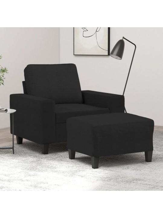 Křeslo s podnožkou černé 60 cm textil
