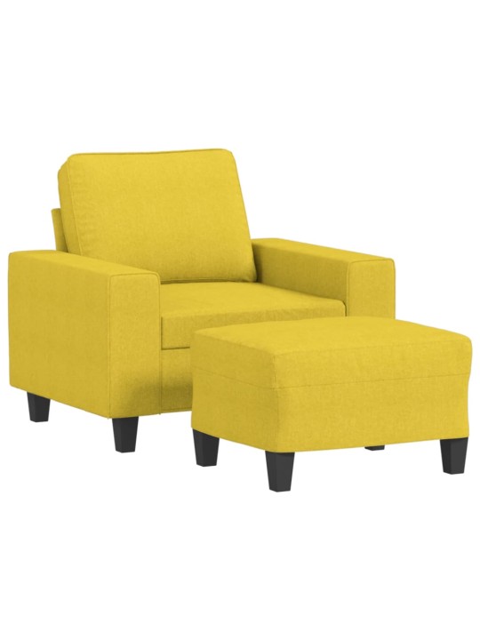 Křeslo s podnožkou světle žluté 60 cm textil