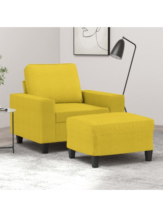 Křeslo s podnožkou světle žluté 60 cm textil