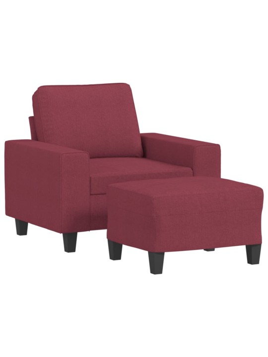 Křeslo s podnožkou vínové 60 cm textil