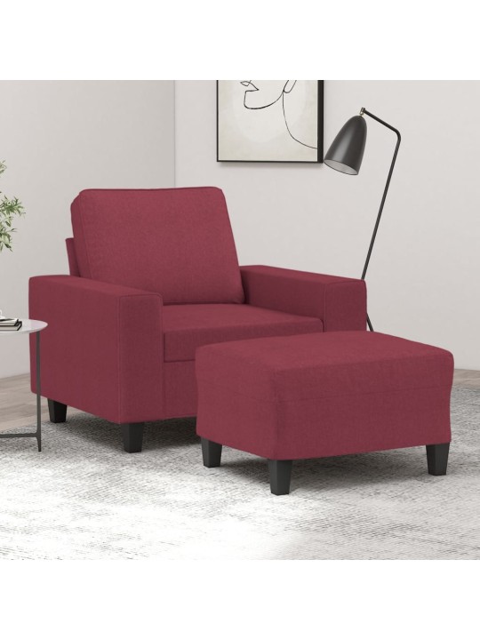 Křeslo s podnožkou vínové 60 cm textil