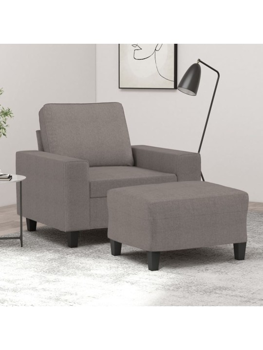 Křeslo s podnožkou taupe 60 cm textil