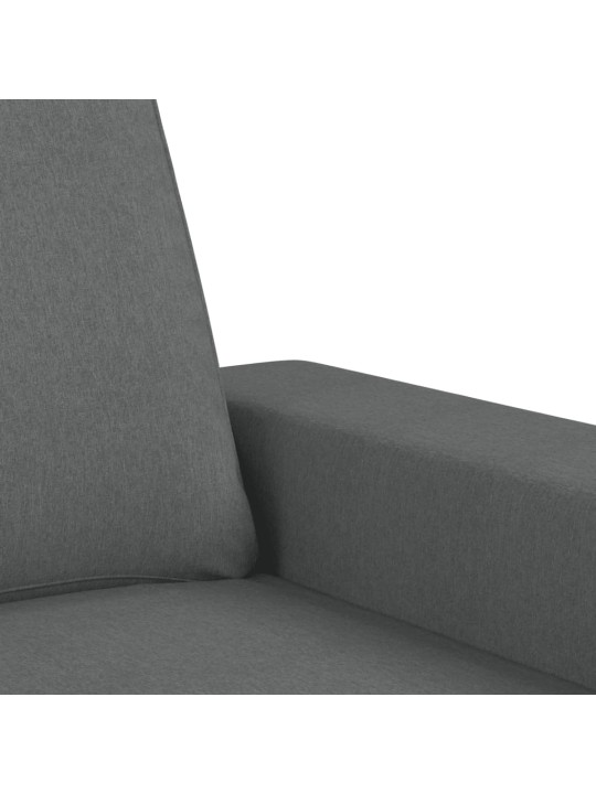 3místná pohovka s podnožkou tmavě šedá 180 cm textil