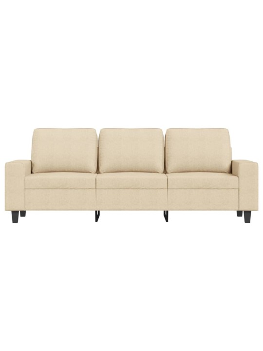 3místná pohovka s podnožkou krémová 180 cm textil