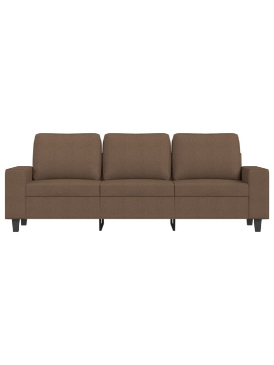 3místná pohovka s podnožkou hnědá 180 cm textil