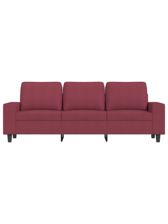 3místná pohovka s podnožkou vínová 180 cm textil