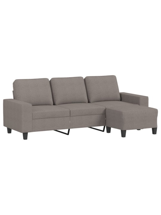 3místná pohovka s podnožkou taupe 180 cm textil