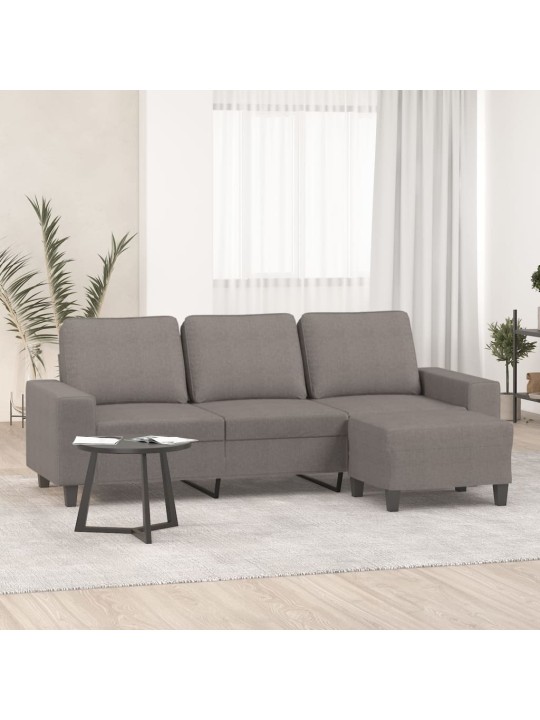 3místná pohovka s podnožkou taupe 180 cm textil
