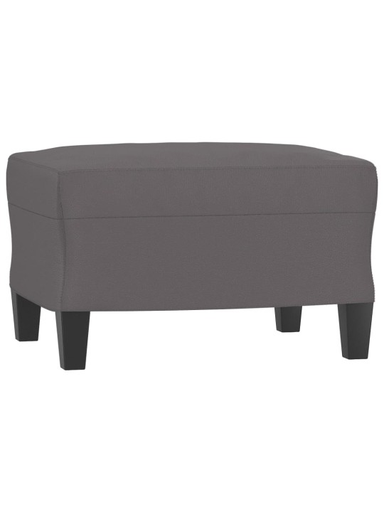 Křeslo s podnožkou šedé 60 cm umělá kůže