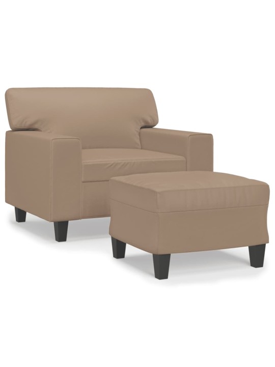 Křeslo s podnožkou cappuccino 60 cm umělá kůže